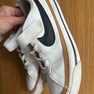 Nike Kids White Sneakers with Black and Tan Details